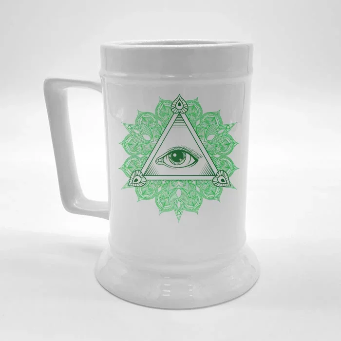 All Seeing Pyramid Eye Front & Back Beer Stein