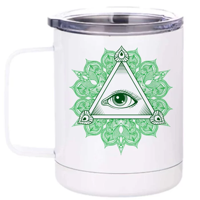 All Seeing Pyramid Eye Front & Back 12oz Stainless Steel Tumbler Cup