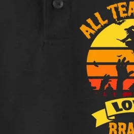 All Teachers Love Brains Dry Zone Grid Performance Polo