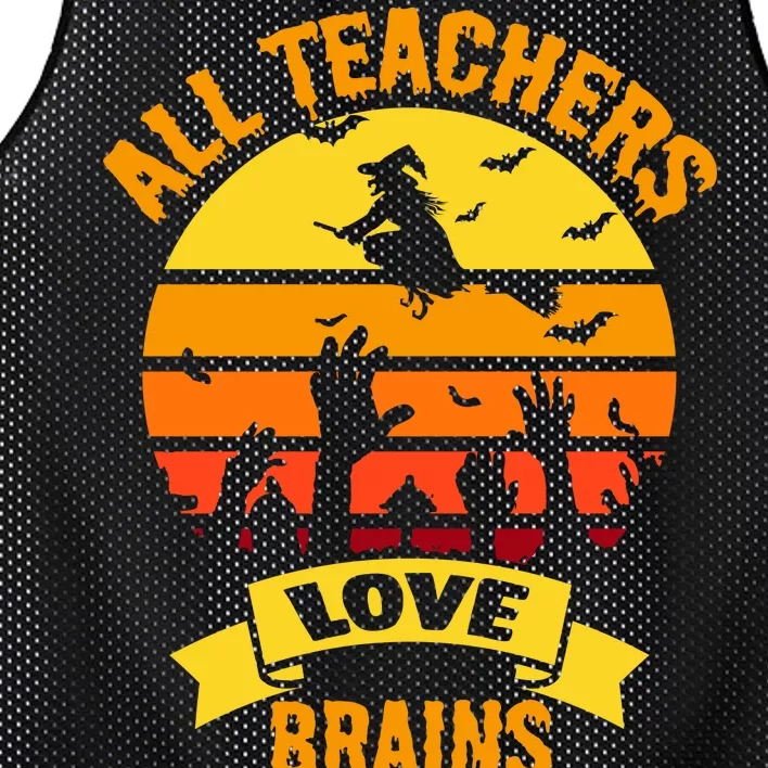 All Teachers Love Brains Mesh Reversible Basketball Jersey Tank