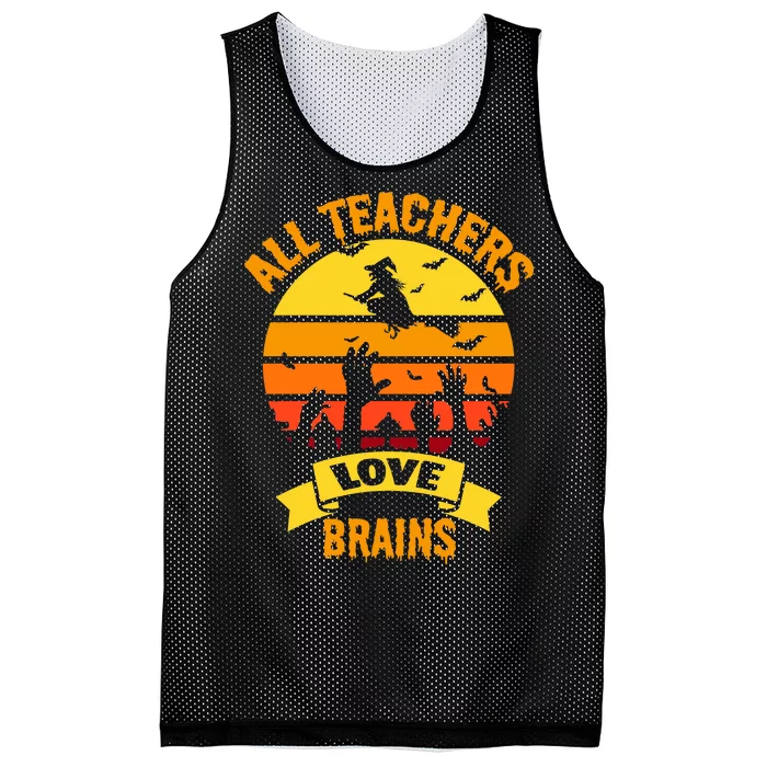 All Teachers Love Brains Mesh Reversible Basketball Jersey Tank