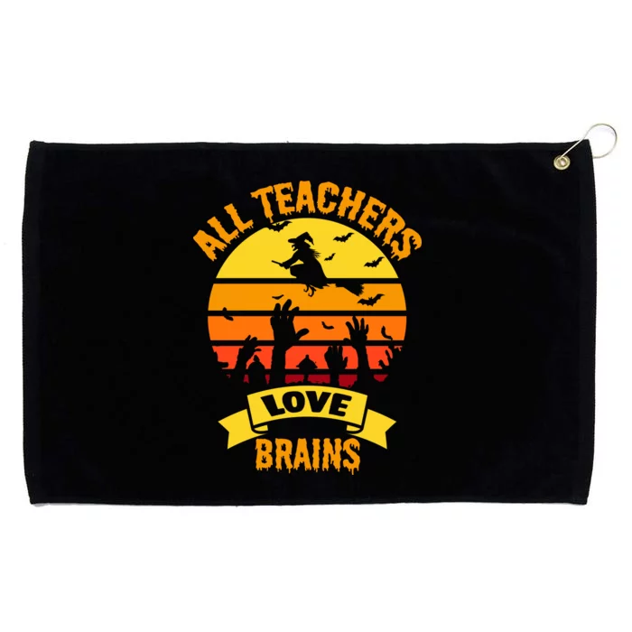 All Teachers Love Brains Grommeted Golf Towel