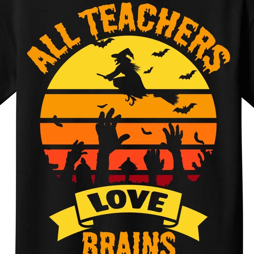 All Teachers Love Brains Kids T-Shirt