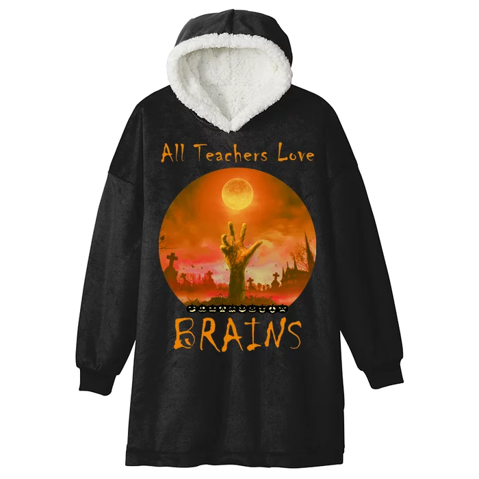 All Teachers Love Brains Zombie Hooded Wearable Blanket