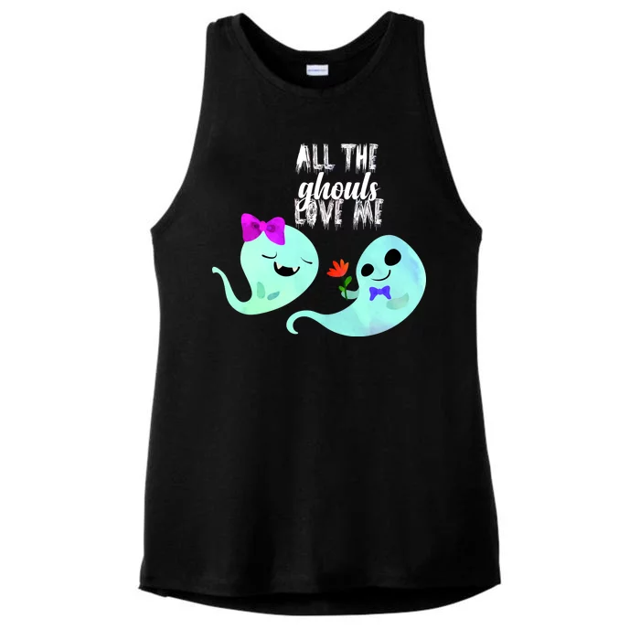 All The Ghouls Love Me Ladies Tri-Blend Wicking Tank