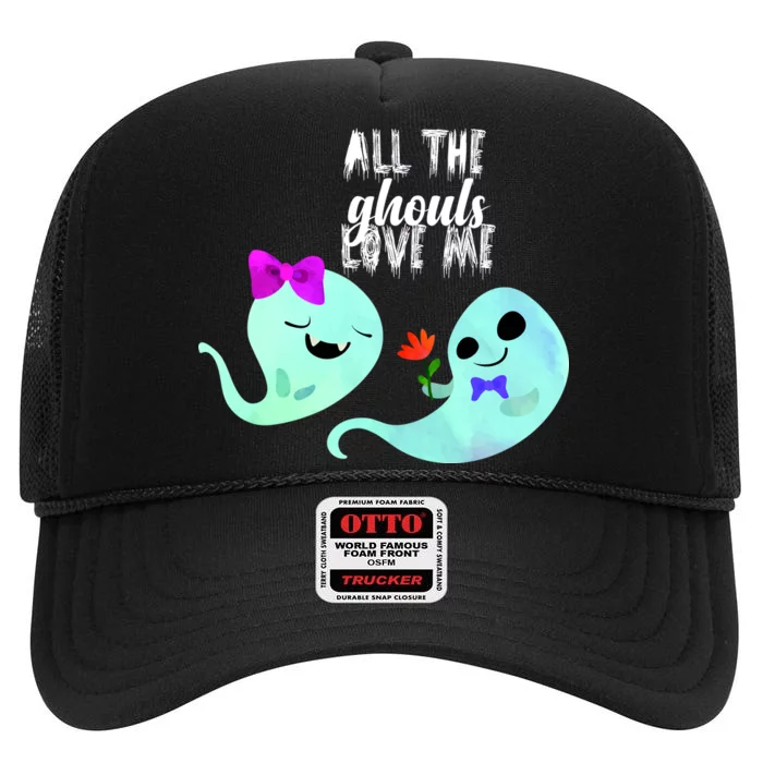 All The Ghouls Love Me High Crown Mesh Trucker Hat