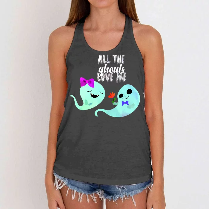 All The Ghouls Love Me Women's Knotted Racerback Tank