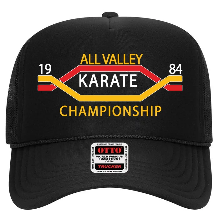 All Valley 1984 Karate Championship High Crown Mesh Trucker Hat