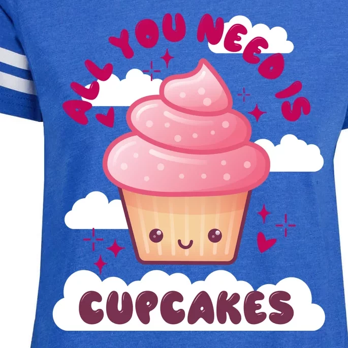 All You Need Is Cupcakes Enza Ladies Jersey Football T-Shirt