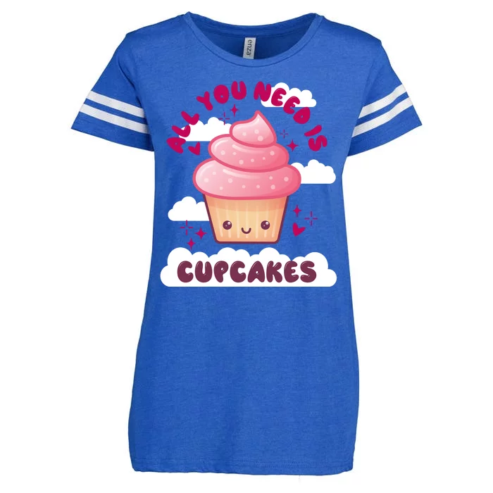 All You Need Is Cupcakes Enza Ladies Jersey Football T-Shirt