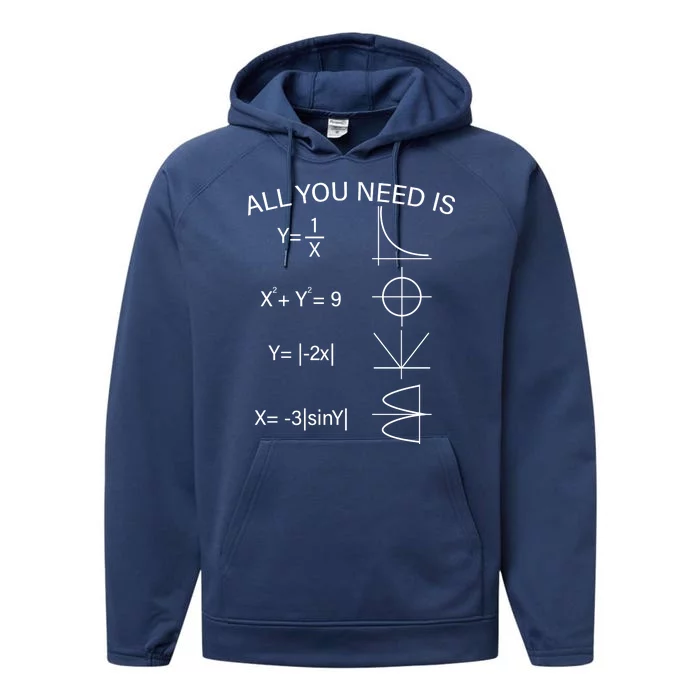 All You Need Is Love Math Equation Performance Fleece Hoodie