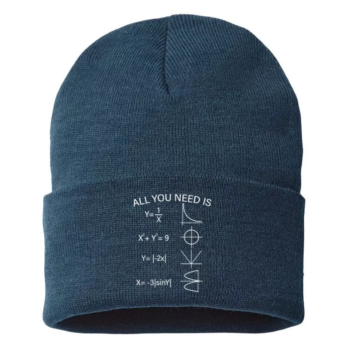 All You Need Is Love Math Equation Sustainable Knit Beanie