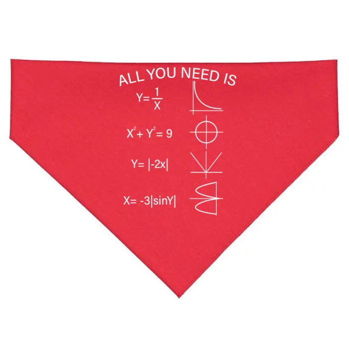 All You Need Is Love Math Equation USA-Made Doggie Bandana