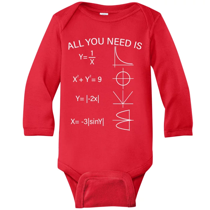 All You Need Is Love Math Equation Baby Long Sleeve Bodysuit