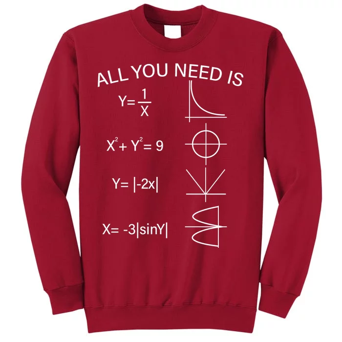 All You Need Is Love Math Equation Tall Sweatshirt