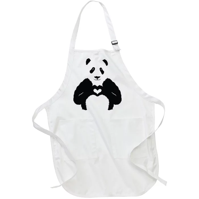 All You Need Is Love Panda Full-Length Apron With Pocket