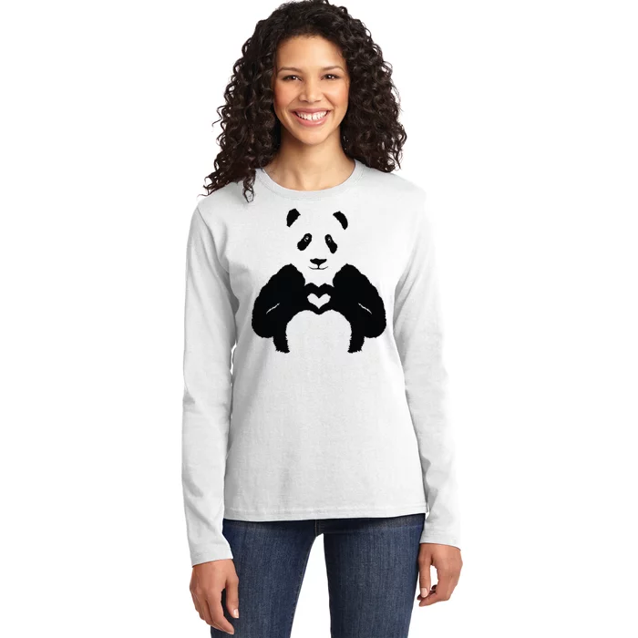 All You Need Is Love Panda Ladies Long Sleeve Shirt