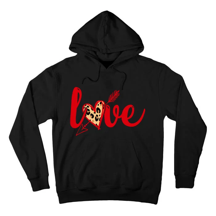 Arrow Love Leopard Gift Valentine Day Tall Hoodie