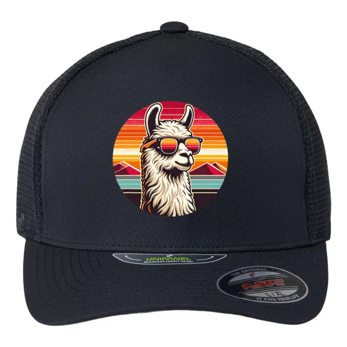 Alpaca Lover Llama Vintage Design With Camel Cute Animal Flexfit Unipanel Trucker Cap