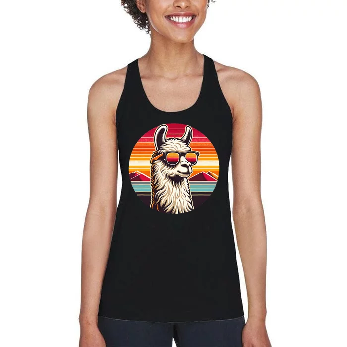 Alpaca Lover Llama Vintage Design With Camel Cute Animal Women's Racerback Tank