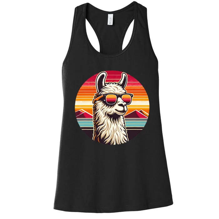 Alpaca Lover Llama Vintage Design With Camel Cute Animal Women's Racerback Tank