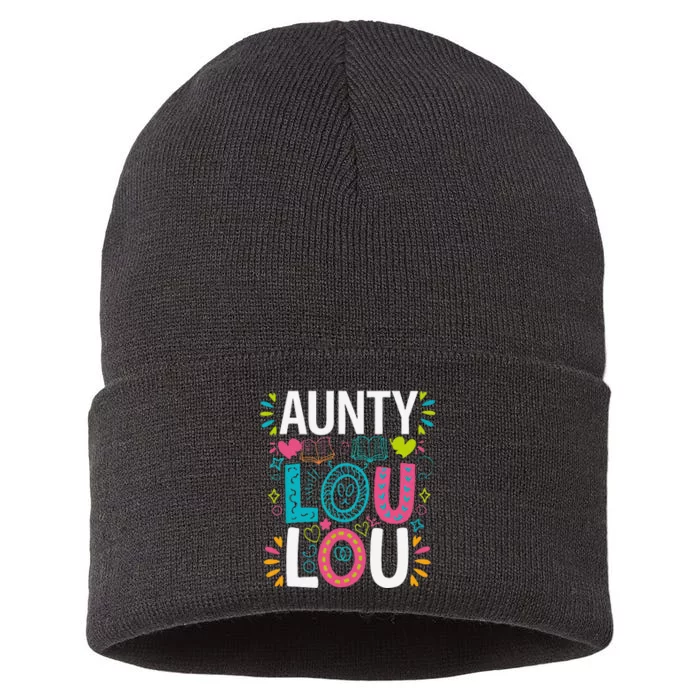 Aunty Lou Lou Best Auntie Ever Mothers Day Sustainable Knit Beanie