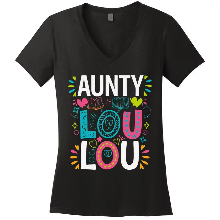 Aunty Lou Lou Best Auntie Ever Mothers Day Women's V-Neck T-Shirt