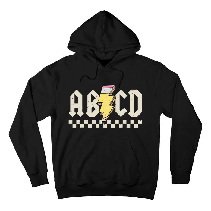 Abcd Lightning Leopard Pencil Back To School Tall Hoodie