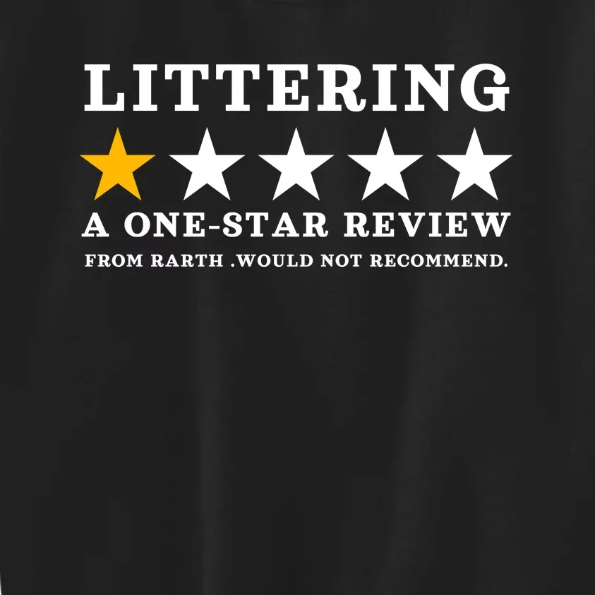 Anti Littering Litter Environment Earth Day 2024 Kids Sweatshirt