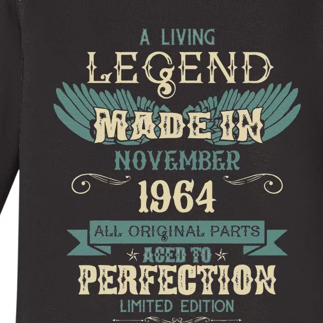 A Living Legend Born In November 1964 – Happy Birthday Baby Long Sleeve Bodysuit