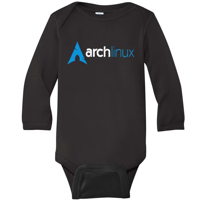 Arch Linux Lover Light Tagline And Blue Baby Long Sleeve Bodysuit