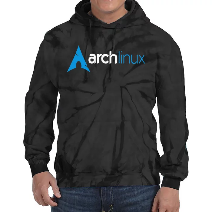 Arch Linux Lover Light Tagline And Blue Tie Dye Hoodie