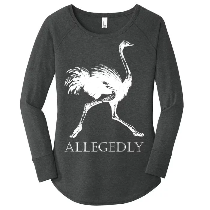 Allegedly Ostrich Flightless Bird Women's Perfect Tri Tunic Long Sleeve Shirt