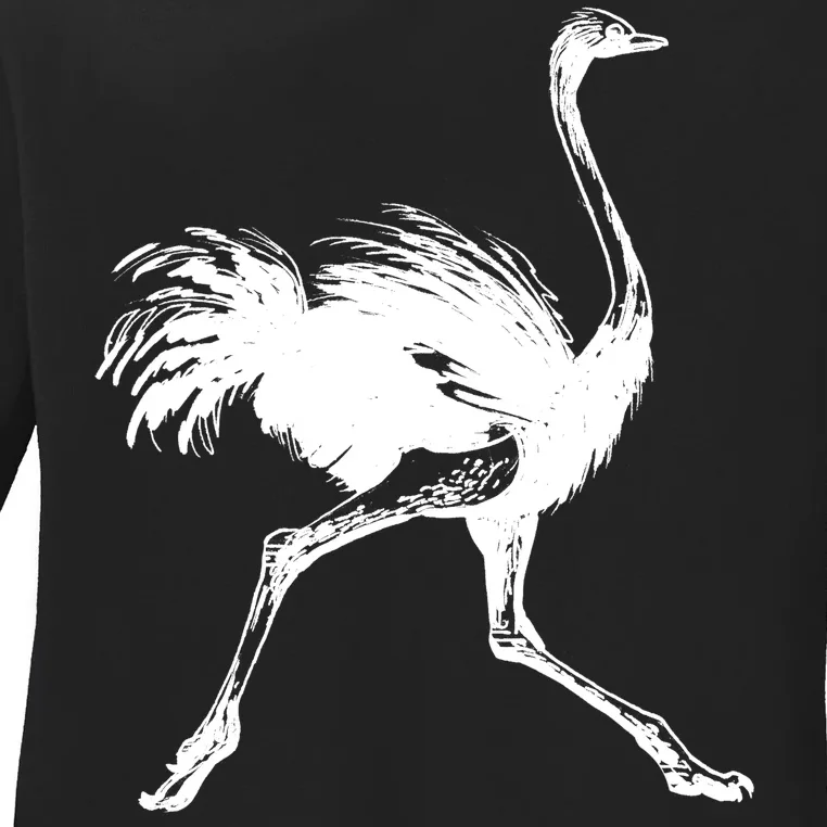 Allegedly Ostrich Flightless Bird Ladies Long Sleeve Shirt