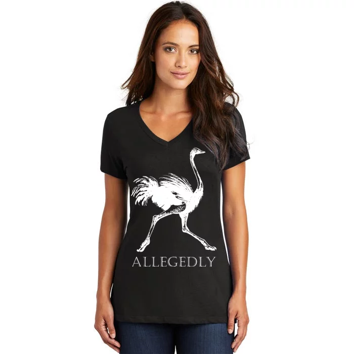 Allegedly Ostrich Flightless Bird Women's V-Neck T-Shirt