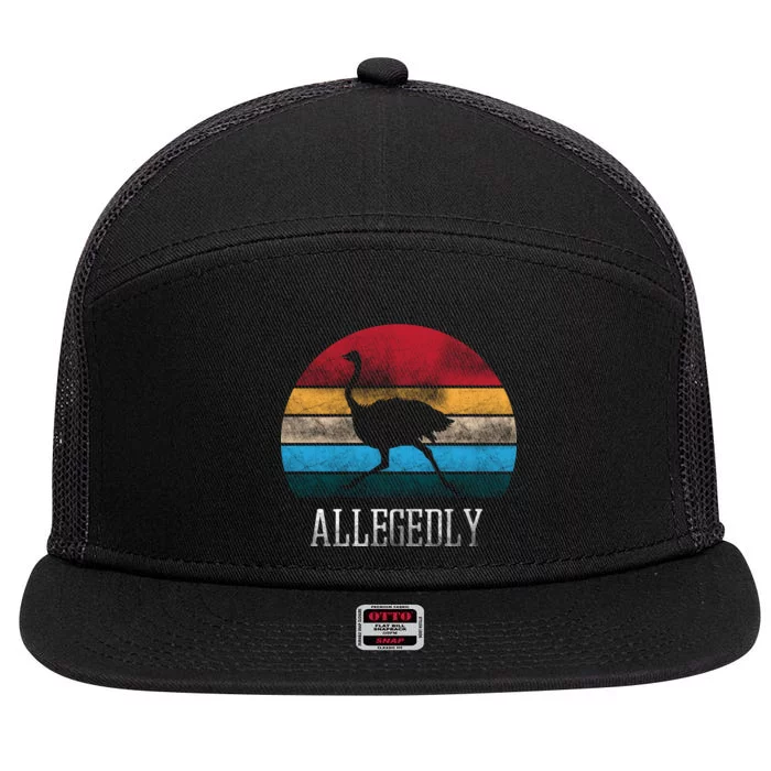 Allegedly Ostrich Lover Vintage 7 Panel Mesh Trucker Snapback Hat