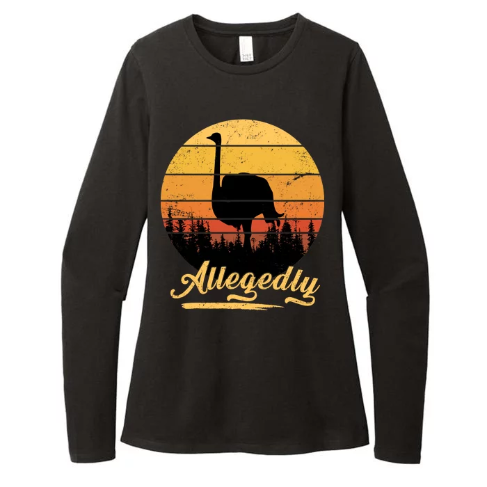 Allegedly Ostrich Retro Womens CVC Long Sleeve Shirt