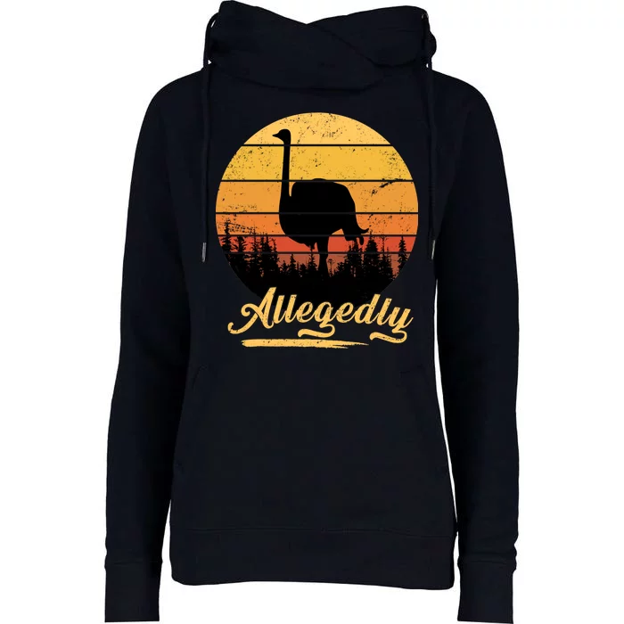 Allegedly Ostrich Retro Womens Funnel Neck Pullover Hood