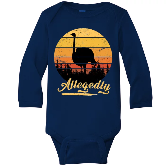 Allegedly Ostrich Retro Baby Long Sleeve Bodysuit