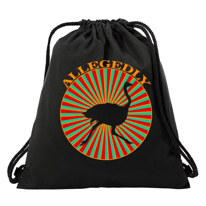 Allegedly Ostrich Retro Bird Drawstring Bag