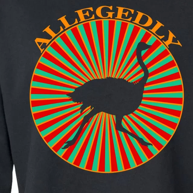 Allegedly Ostrich Retro Bird Cropped Pullover Crew