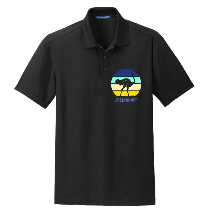 Allegedly Ostrich Retro Logo Dry Zone Grid Performance Polo