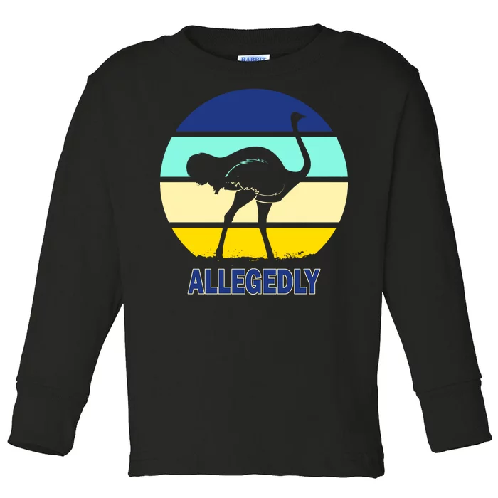 Allegedly Ostrich Retro Logo Toddler Long Sleeve Shirt