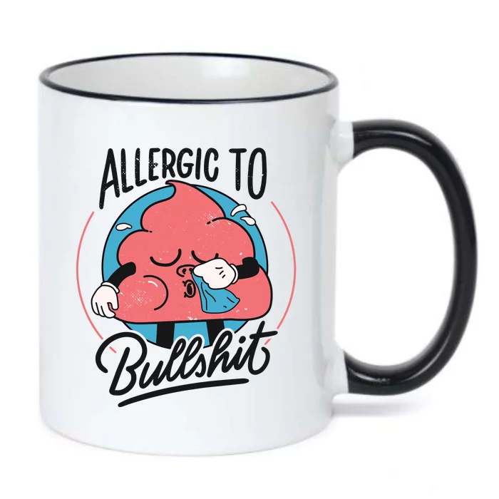 Allergic To Bullshit Funny Black Color Changing Mug