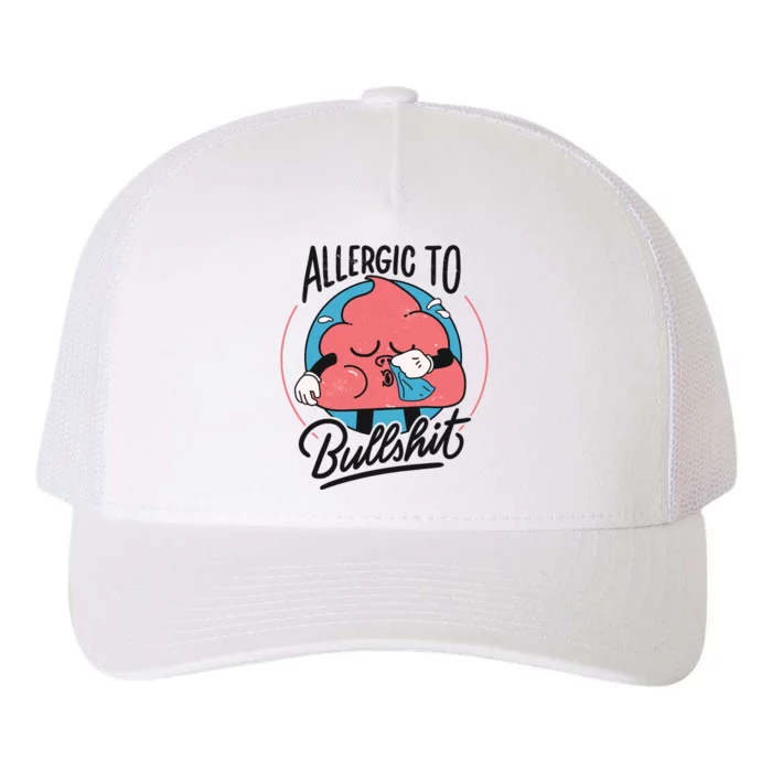 Allergic To Bullshit Funny Yupoong Adult 5-Panel Trucker Hat