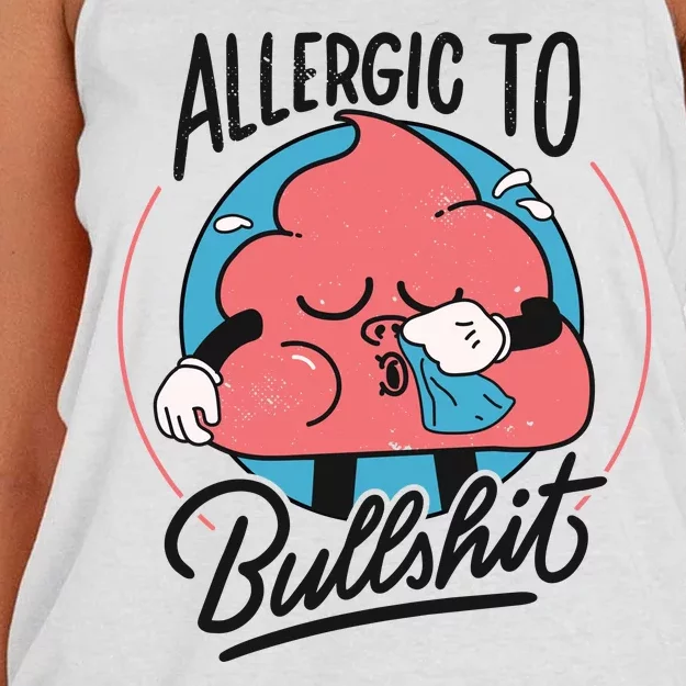 Allergic To Bullshit Funny Women's Knotted Racerback Tank