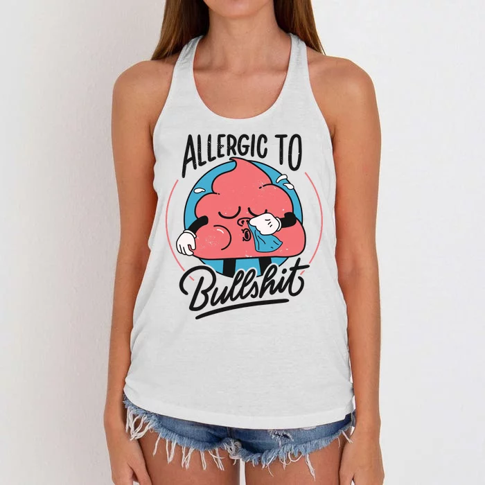 Allergic To Bullshit Funny Women's Knotted Racerback Tank