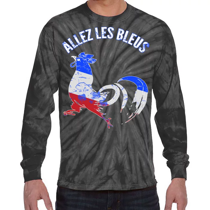 Allez Les Bleus France Soccer Tie-Dye Long Sleeve Shirt