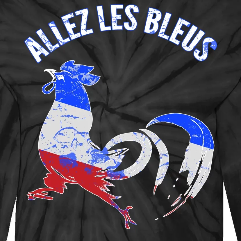 Allez Les Bleus France Soccer Tie-Dye Long Sleeve Shirt