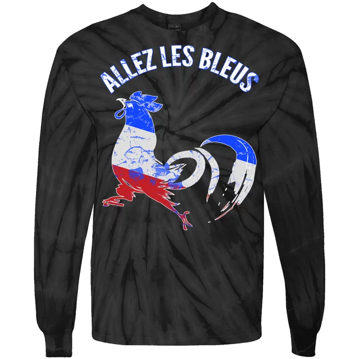 Allez Les Bleus France Soccer Tie-Dye Long Sleeve Shirt